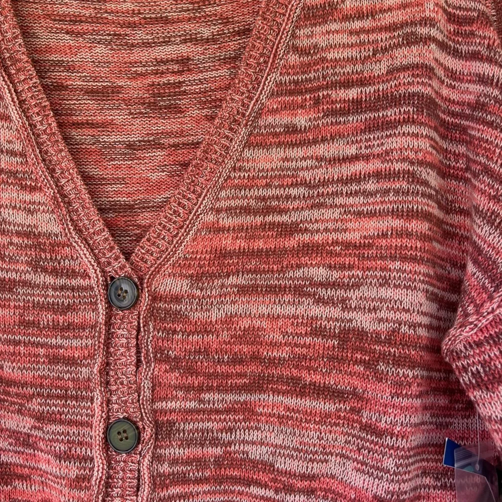Arizona Jean Company Red Cropped Cardigan‎ Sweater - Picture 2 of 5